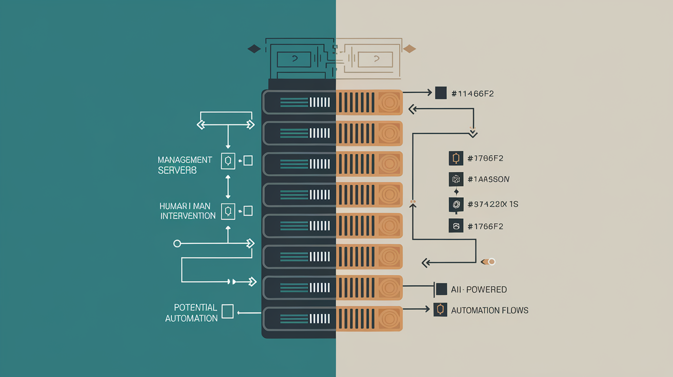 Traditional manual server management vs AI-powered automation comparison