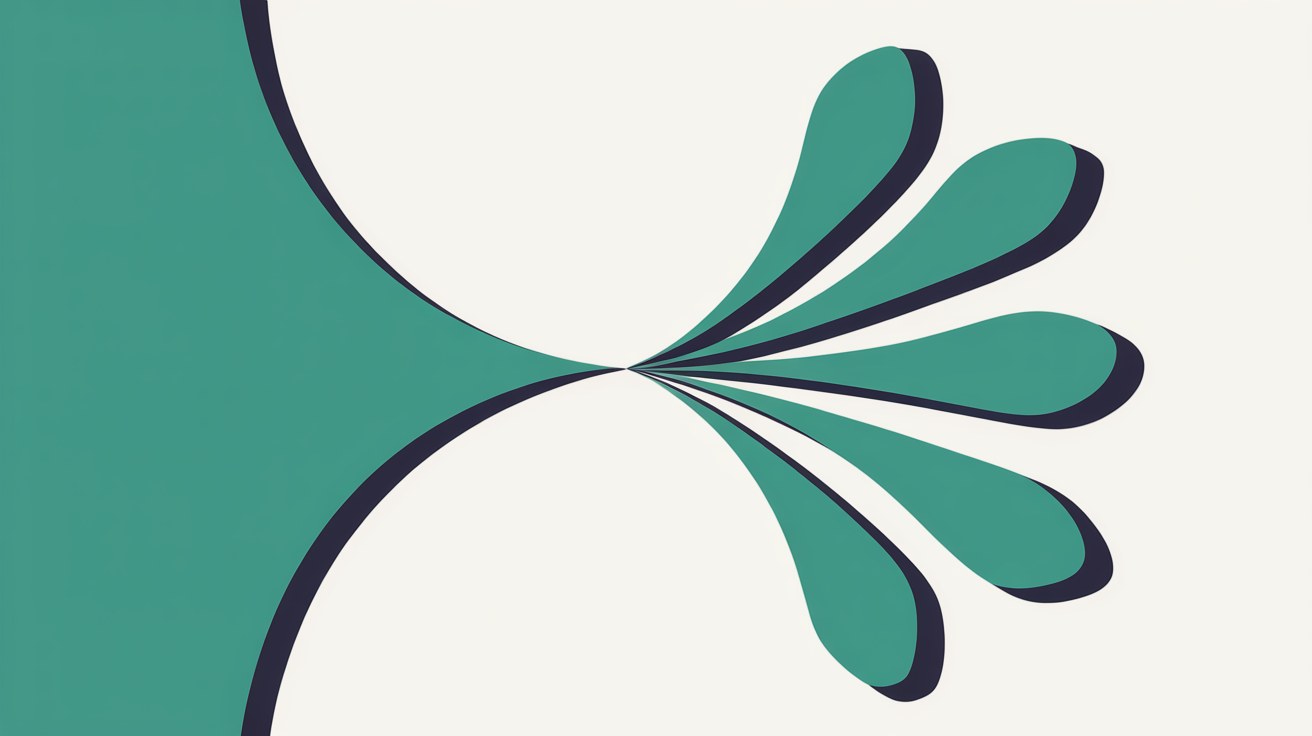 Abstract illustration of a single teal line splitting into several diverging paths that no longer align
