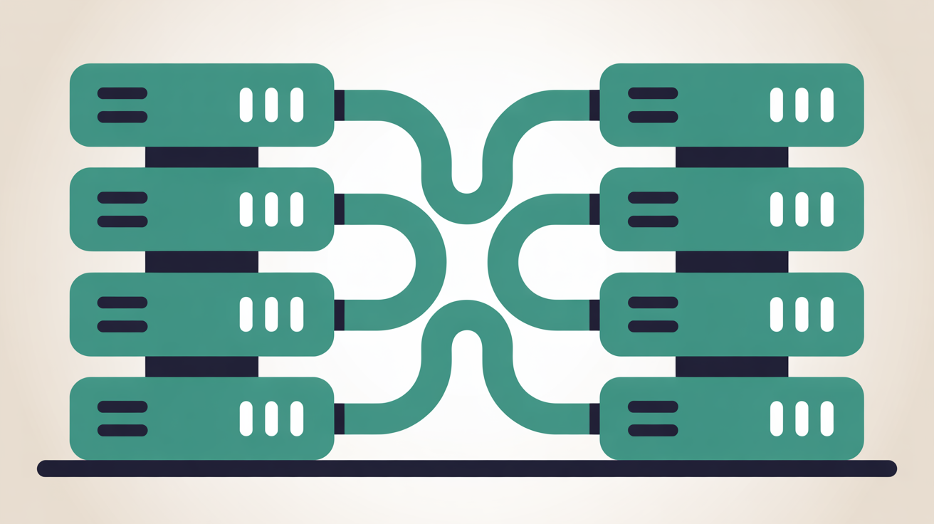 Server-level AVIF processing network illustration showing automatic format detection