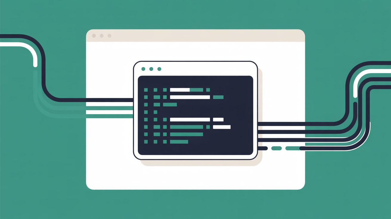 WordPress browser terminal interface illustration showing command-line access through web browser