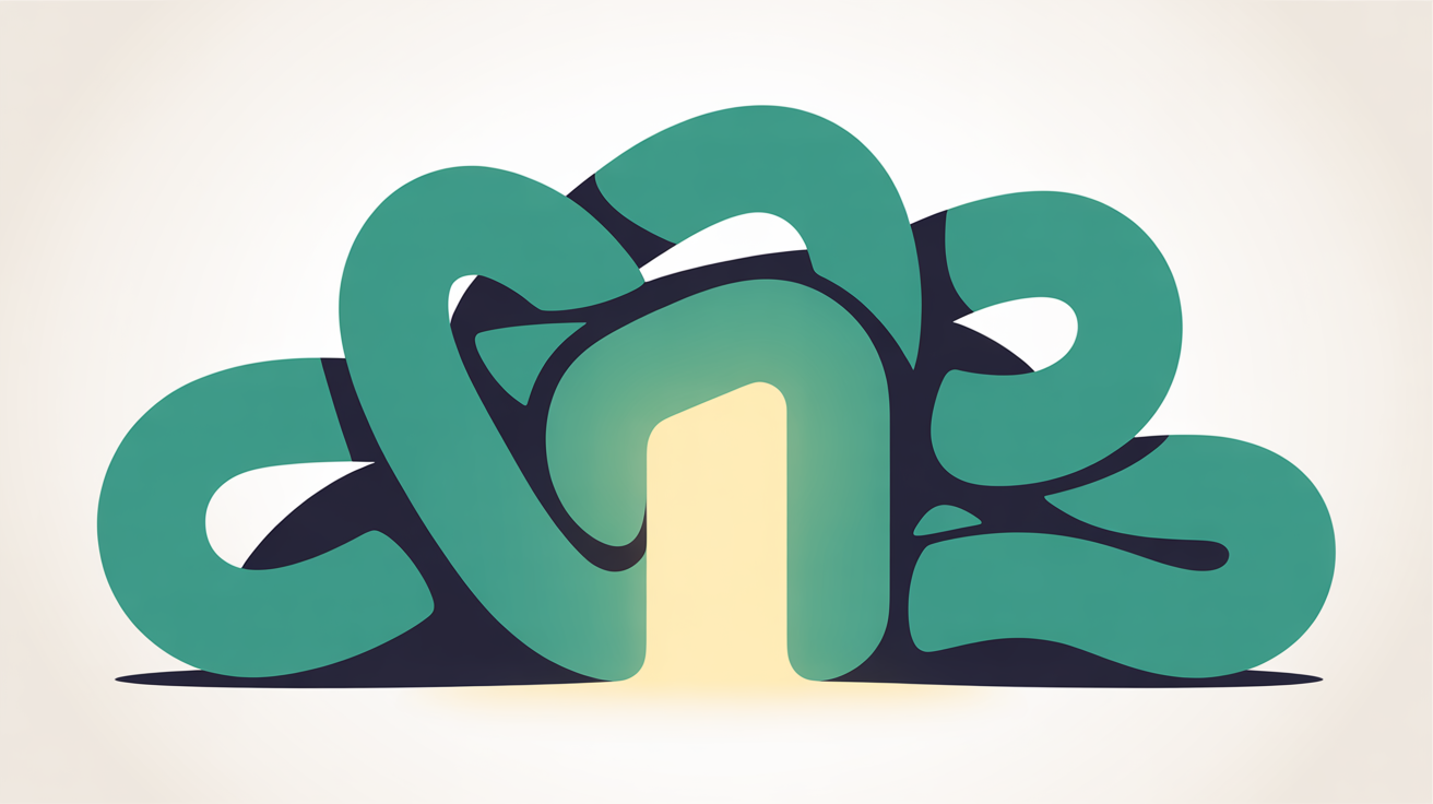 Abstract illustration of a barrier dissolving between a business owner and a glowing website, with teal geometric shapes on a warm grey background