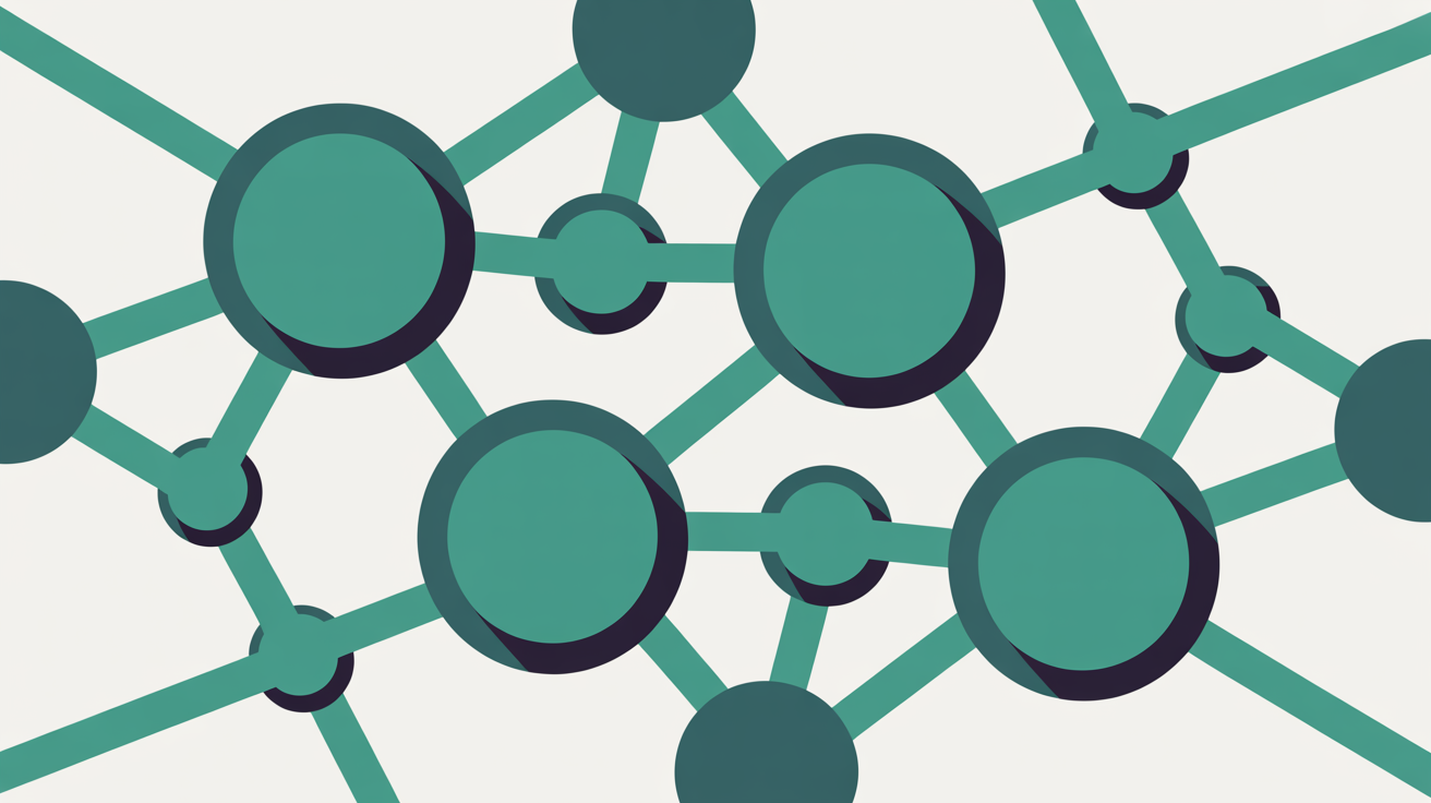 Abstract illustration of connected nodes representing linked website pages