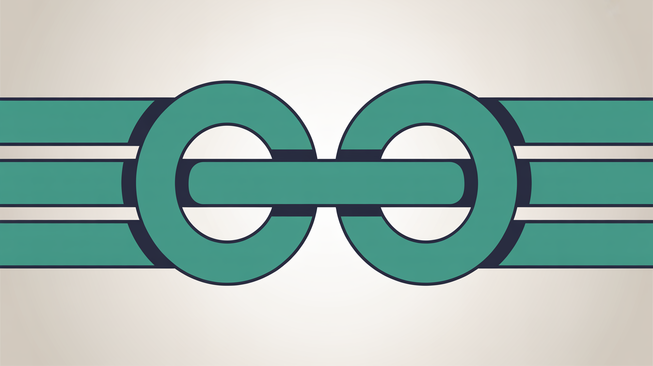 Abstract illustration of a single clear signal pathway replacing two tangled overlapping lines, teal on warm stone grey background