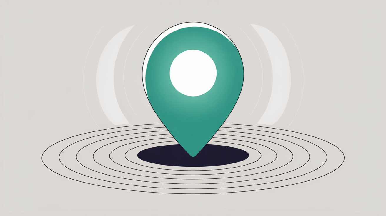 Abstract teal location pins connecting across a warm grey map grid suggesting local search connections