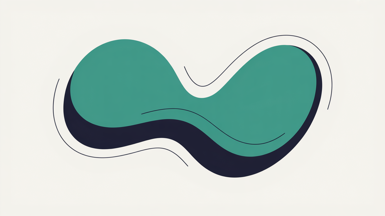 Flat illustration of an open flowing teal form being gently reshaped on a warm grey background, suggesting content that is easy to change