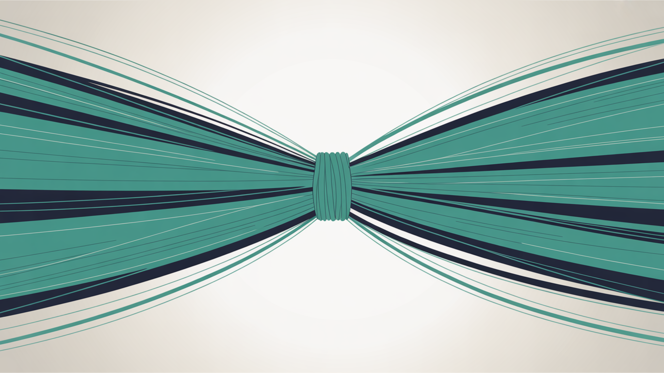 Tangled abstract teal lines converging on a single point representing competing browser scripts on the main thread