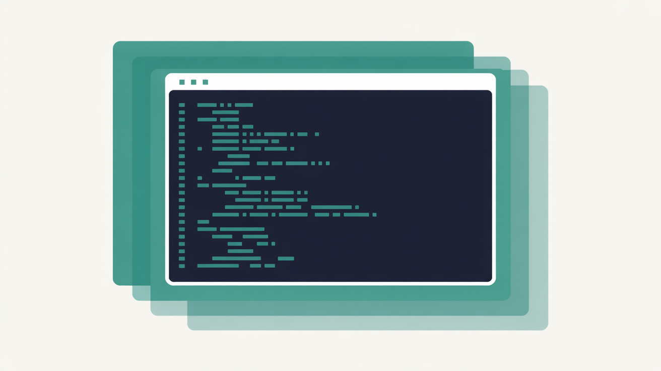 Abstract terminal interface representation showing command-line access for WordPress development