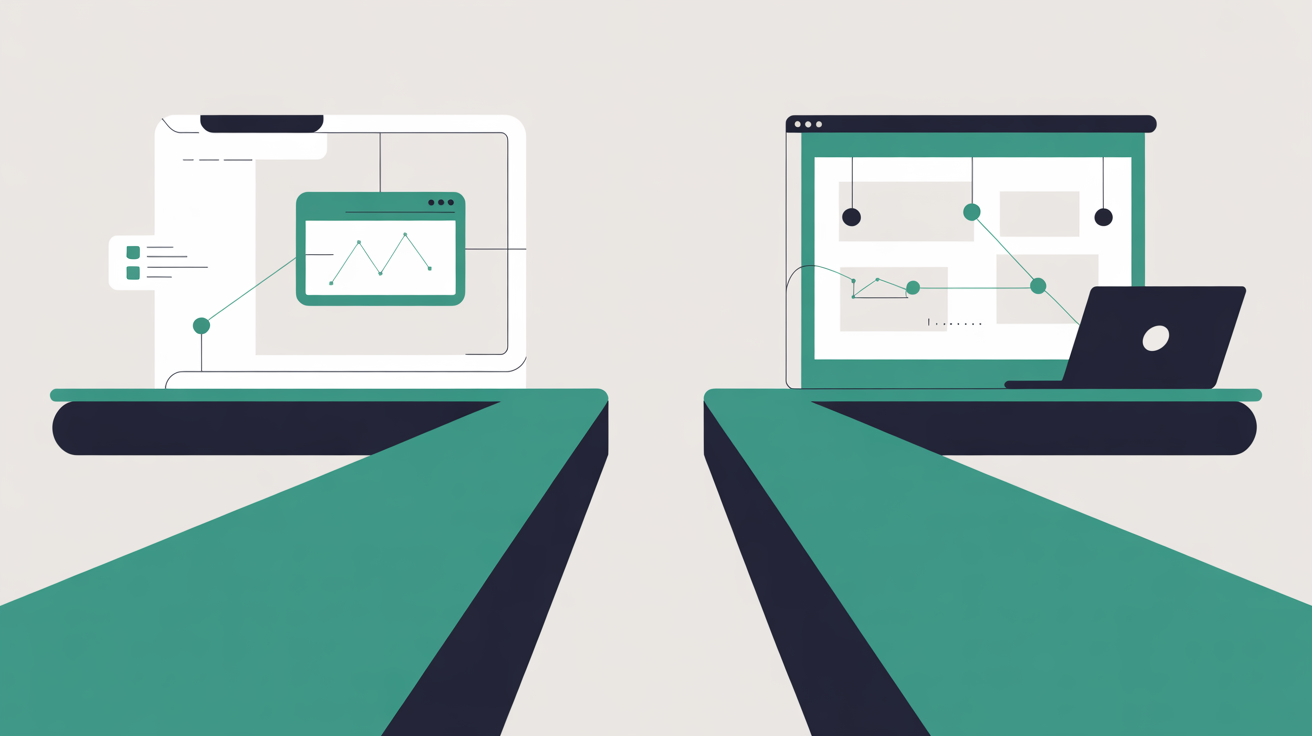 Visual representation of staging and production environments connected for safe development workflows