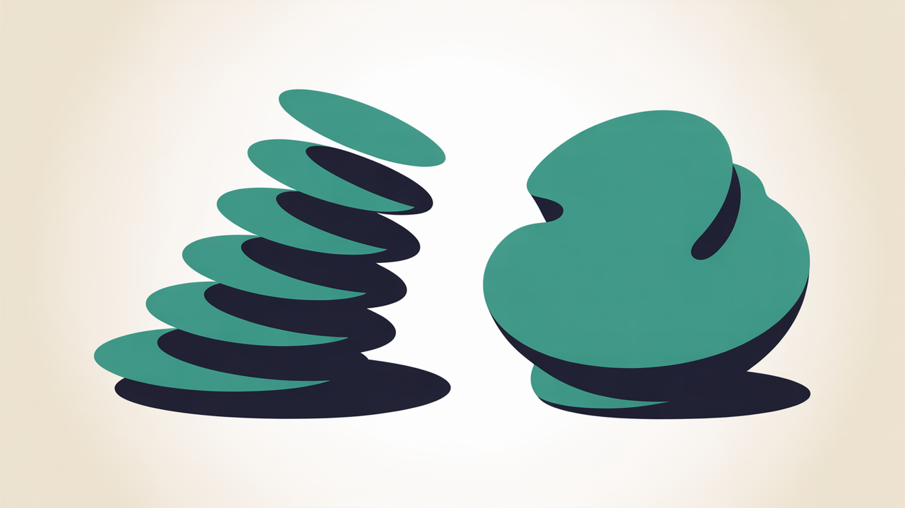 Abstract illustration showing escalating cost layers stacking up against a single clean cost block