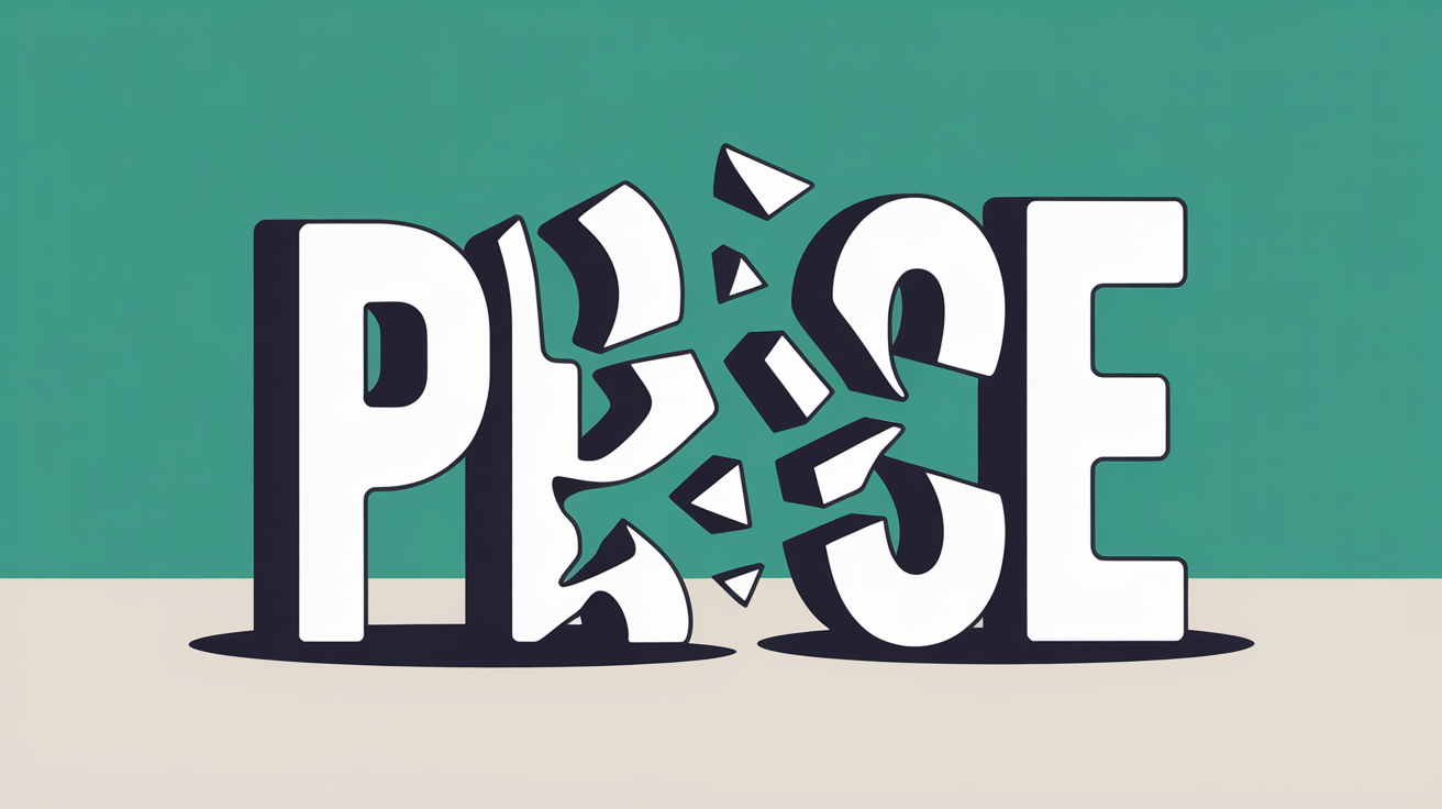 Abstract flat illustration of a dissolving price barrier with teal shapes on warm grey background