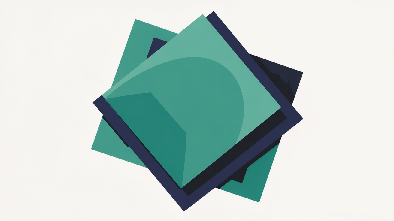 Abstract flat illustration of overlapping teal and navy geometric panels on a warm grey background suggesting layered monitoring and redundant operational systems