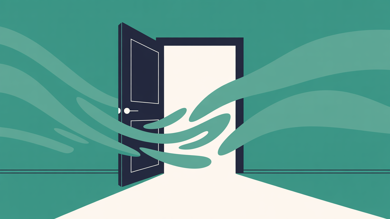 Open doorway with flowing organic shapes suggesting freedom and platform flexibility