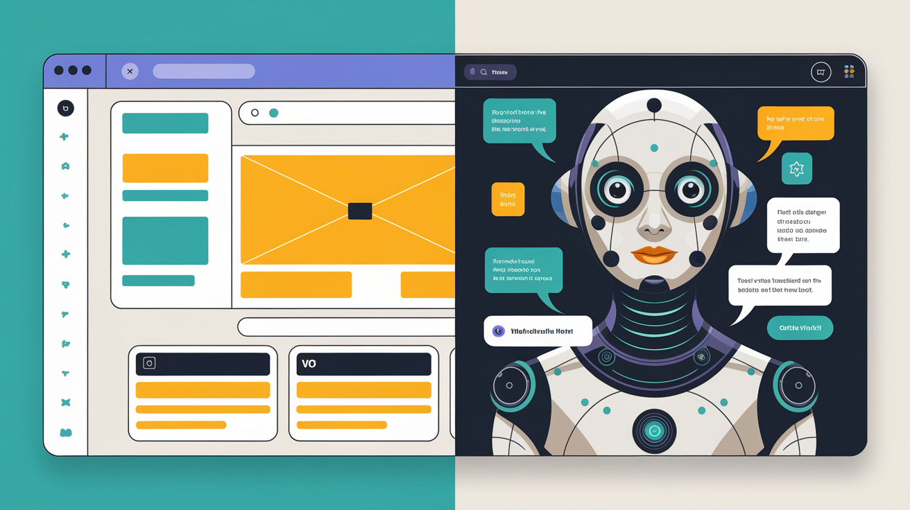 Comparison between traditional drag-and-drop interface and AI agent terminal commands