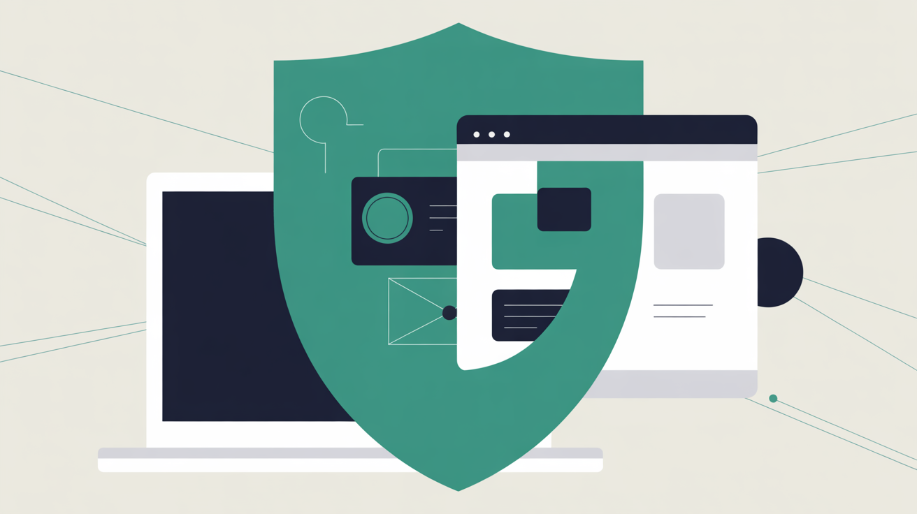 Professional backup infrastructure protection illustration with security elements