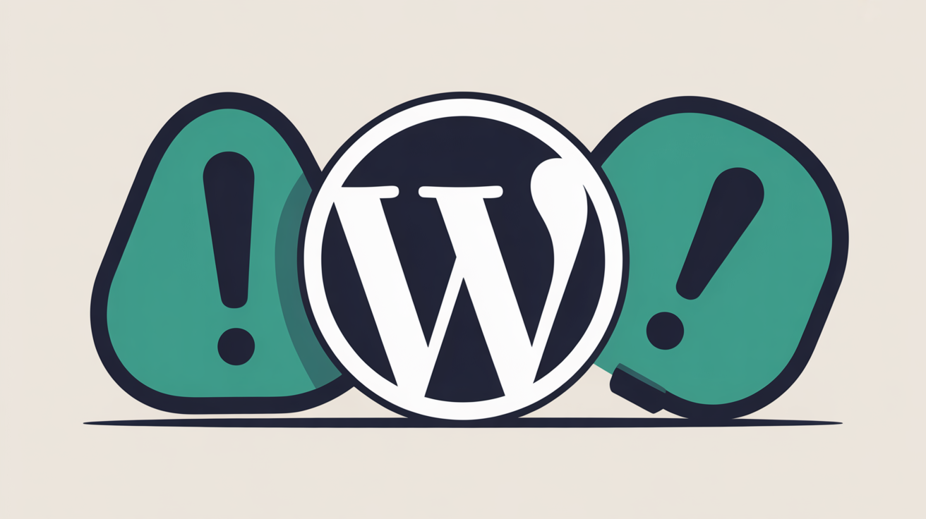 Four types of WordPress backup failures shown as corrupted file icons
