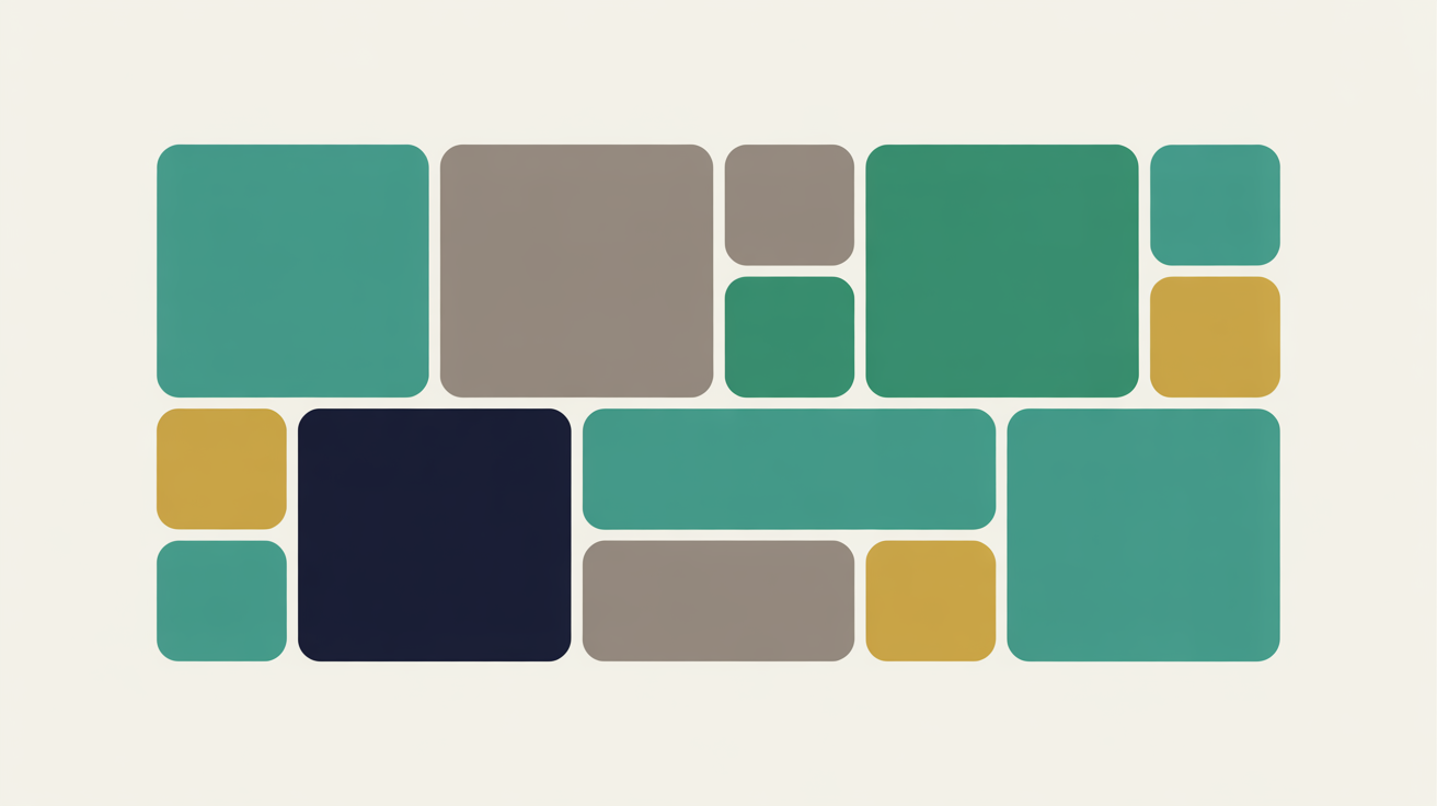 Abstract flat illustration of two contrasting zones, one compact and contained suggesting a monthly fee, one open and expansive suggesting all-inclusive value, teal accent on warm grey