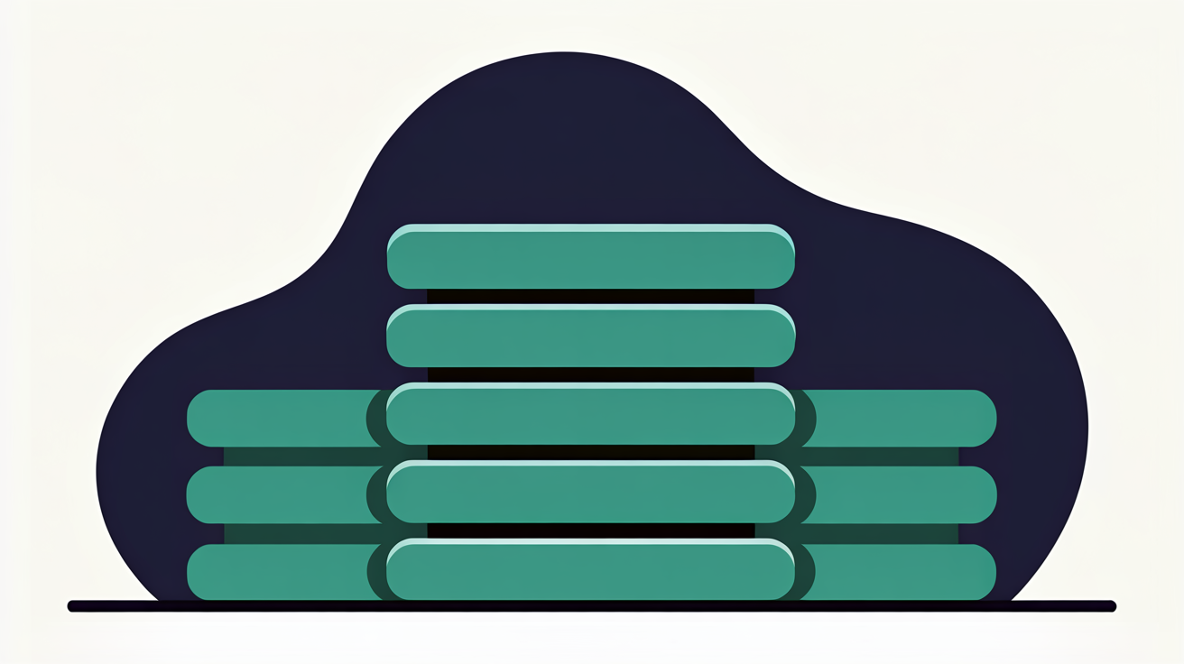 Abstract illustration of layered teal shapes suggesting a fast, stacked server response system