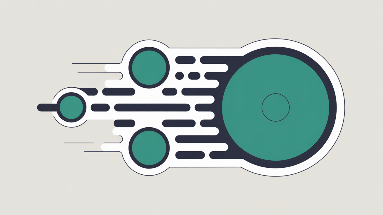 Abstract illustration of data flowing through layered memory caches with teal connecting lines