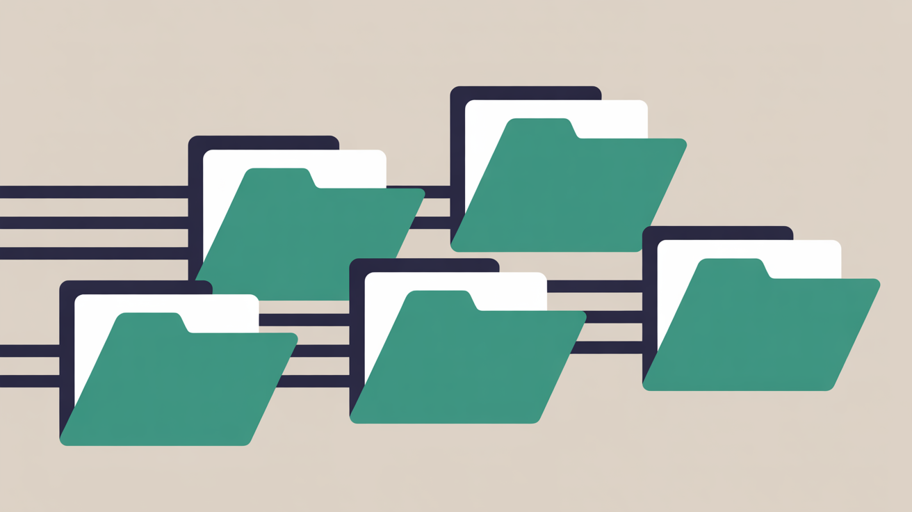 Abstract visualization of multiple files being transferred simultaneously via SFTP