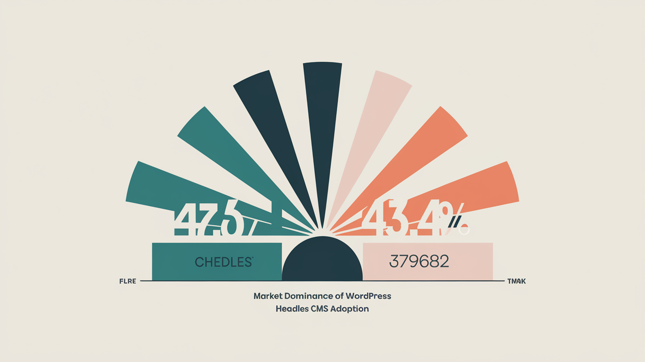 Comparison chart showing WordPress market dominance vs headless CMS adoption