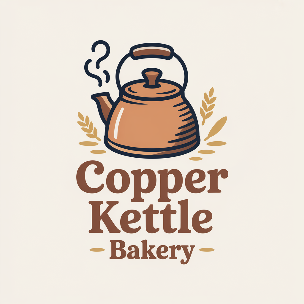 AI-generated logo for Copper Kettle Bakery