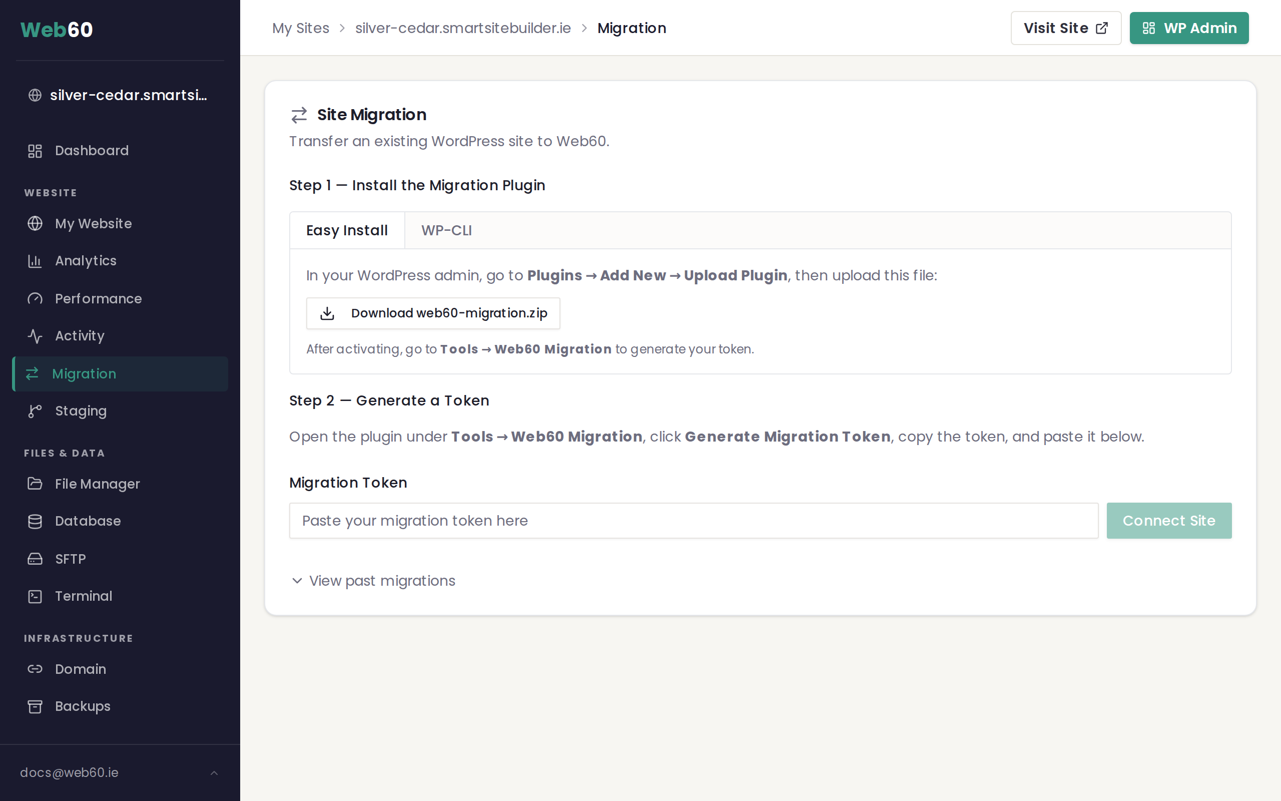 The Migration tab showing the Get Plugin button