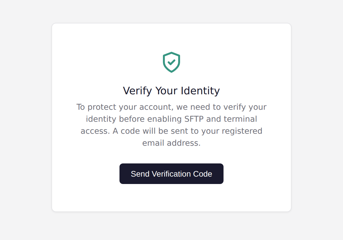 The verification screen asking you to verify your identity